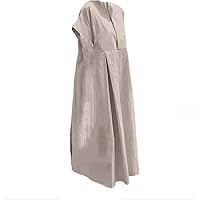Loose Cotton and Linen Dress Round Neck Long Skirt Sen Women's Bottom Layer Casual Dress