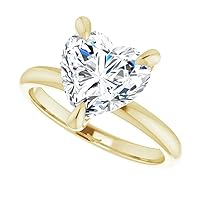 JEWELERYIUM 3 CT Heart Cut Colorless Moissanite Engagement Ring, Wedding/Bridal Ring Set, Halo Style, Solid Sterling Silver, Anniversary Bridal Jewelry, Best Rings for Wife