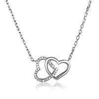 Sterling Silver 440MM Mini Heart to heart Free Chain Bracelet Pendant Korea