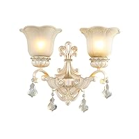 2 Head Wall Lights Sconces Indoor,Resinglass,Bedside Wall Lamp for Living Room/Dining Room/Kitchen,42×36cm