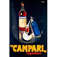 Campari L'aperitivo Aperitivo Liquor Alcoholic Drink Italy Vintage Poster Reproduction (12” X 16” Image Size Canvas)