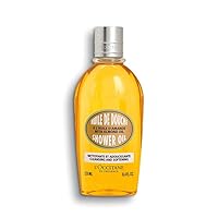 Cleansing & Softening Almond Shower Oil: Oil-to-Milky Lather, Softer Skin, Smooth Skin, Cleanse Without Drying, With Almond Oil
