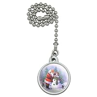 GRAPHICS & MORE Christmas Holiday Santa Making Building Snowman Ceiling Fan and Light Pull Chain