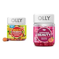 OLLY Multi + Probiotic Adult Multivitamin Gummy, 1 Billion CFUs, Digestive & Undeniable Beauty Gummy, for Hair, Skin, Nails, Biotin, Vitamin C, Keratin, Chewable