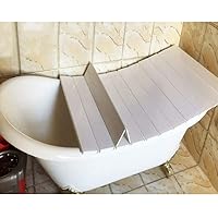 Dust Board Bathtub Lid White Bathtub Insulation Cover Shutter Bath Lid Folding Stand Thicker Convenient Storage Can Place Toiletries (Color : White, Size : 85x66x0.6cm)
