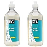 Better Life Tough on Grease & Gentle on Hands Sulfate Free Dish Soap Lemon Mint, 22 Fl Oz (Pack of 2)
