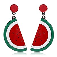 Fashion Acrylic Fruits Drop Earrings Lovely Strawberry Lemon Long Dangle Earrings For Women Statement Jewelry (watermelon Eearring)