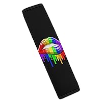 LGBT Gay Pride Rainbow Lips Car Seat Belt Cover Shoulder Strap Pad for Truck Airplane Camera Backpack, White-style, One size