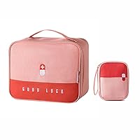 Pill Manager Travel Bag Case Empty for Medicine Meditation Tablet Prescription Vitamins Weekly Bottle Storage Organizer Portable Large Med Pouch Kids Women Men Boys Medical Supplies (Pink-2pc)