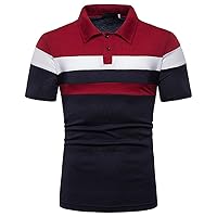 Men's Cotton Pique Polo Shirt Regular-fit Quick-Dry Modern Fit Short Sleeve Polo Shirt Moisture Wicking Golf Shirt