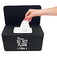 Baby Wipes Dispenser for Bathroom,Please DO NOT FLUSH Wipes Container Holder,Upgarde Size(8.2L x 4.9W x 3.9H inches) Wipes Box Dispenser for Septic System or Septic Tank