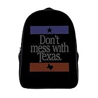 Don T Mess with Texas Laptop Backpack with Multi-Pockets Waterproof Carry On Backpack for Work Shopping Unisex 16 Inch, 202402277