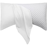 Cooling Side Sleeper Pillow Cases - Curved Rayon Derived from Bamboo Pillowcase Cover- Breathable Cool Silky Soft Pillowcase for Hot Sleepers Hair and Skin, Queen Size 1 Piece, 20 * 30 Inches White