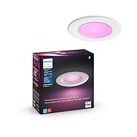 Smart Recessed 5/6 Inch LED Downlight - White and Color Ambiance Color-Changing Light - 1 Pack - 1100LM - Control with Hue App - Works with Alexa, Google Assistant and Apple Homekit