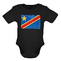 Democratic Republic of the Congo Grunge Style Flag - Organic Babygrow/Body suit