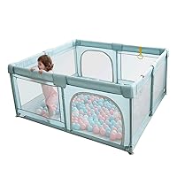 YOBEST Baby Playpen, Small Infant Playard with Gates, Sturdy Safety Playpen with Soft Breathable Mesh, Indoor & Outdoor Toddler Play Pen Activity Center for Babies, Kids, Toddlers