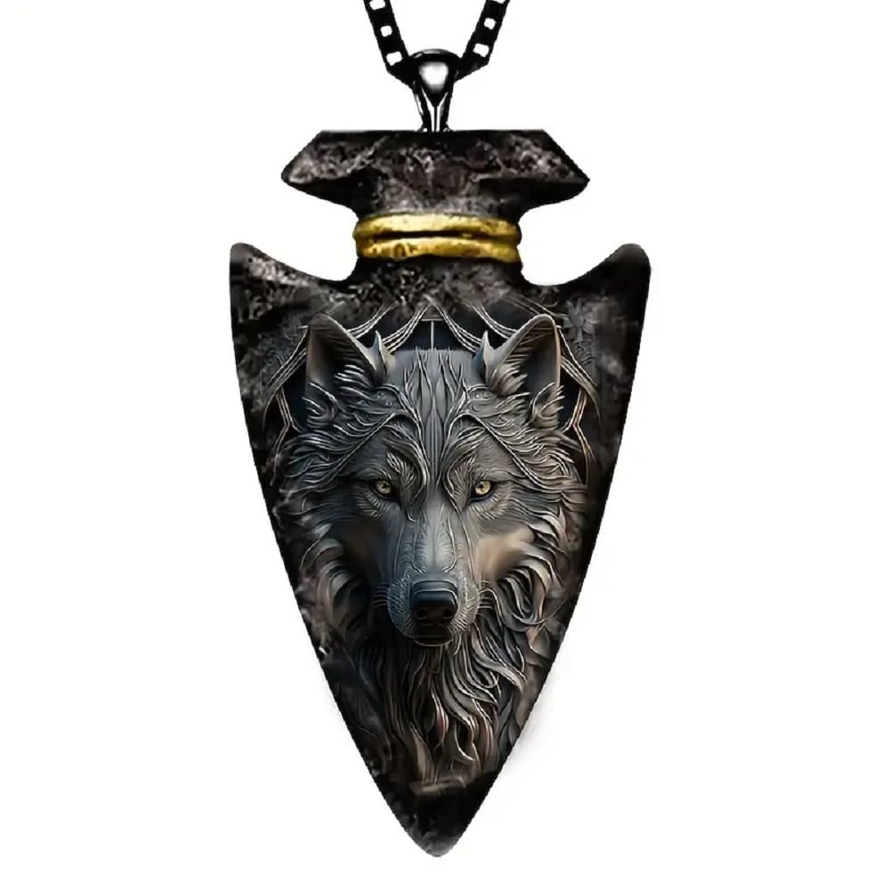 AttractionOil.com Gray Wolf Arrowhead Necklace