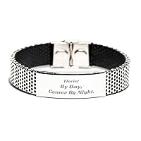 Florist By Day, Gamer By Night. Florist Stainless Steel Bracelet. The Best Gifts for Florist. Friends Gift