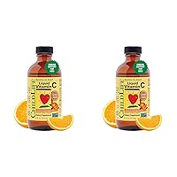 CHILDLIFE ESSENTIALS Liquid Vitamin C - Immune Support, Vitamin C Liquid, All-Natural, Gluten-Free, Allergen Free, Non-GMO, High in Antioxidants - Orange Flavor, 4 Ounce Bottle (Pack of 2)