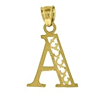 10k Gold Dc Mens Letter a Height 23.7mm X Width 15mm Initial Charm Pendant Necklace Jewelry Gifts for Men