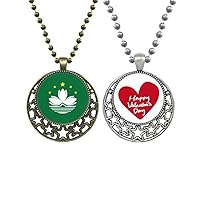 China Macao Regional Flag Pendant Necklace Mens Womens Valentine Chain