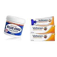 Blue Emu Muscle and Joint Deep Soothing Original Analgesic Cream, 1 Pack 12oz,00234 & Voltaren Arthritis Pain Gel for Powerful Topical Arthritis Pain Relief - New Easy Open Cap - 100 g x 2