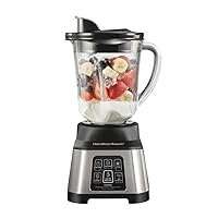 Blender for Shakes and Smoothies with 5 Functions Including Auto Smoothie Cycle, Wave Action System for Ultra Smooth Results, 850 Watts, 40oz BPA Free Glass Jar, Stainless Steel (56208)