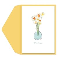 Graphique Daisies Get Well Card | Feel Better Soon | Recovery | Family and Friends | Glitter Accents | Color-Coordinated Envelope | 5