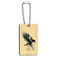 GRAPHICS & MORE Harry Potter Ravenclaw Watercolor Crest Wood Wooden Rectangle Keychain Key Ring