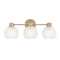 Westinghouse Lighting Dorney Transitional Style 3 Light Wall Fixture, Champagne Brass