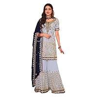 Fashion Fusion Indian/pakistani Embroidery salwar kameez For women's ready to wear Sharara Style Newest Arrival