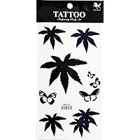 1 Sheet Butterfly Pot leaf ganja marijuana weed retro boho hippie Stickers Tattoos Waterproof Tattoo Sexy Fake Body Arm Art Sticker Fake Tattoo Stickers Removable