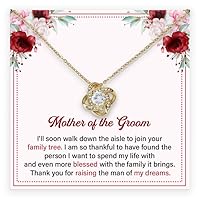 Mother of the Groom Gifts Necklace, Wedding Gifts for Mother-in-law From Bride, Mother of the Groom Necklace For Mother's Day, Love Knot Jewelry Necklace With Meaningful Message Card, Presented in an Elegant Box