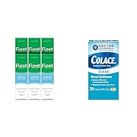 Fleet Laxative Saline Enema, 7.8 Fl Oz (Pack of 6) & Colace Clear Stool Softener Soft Gel Capsules Constipation Relief 50mg Docusate Sodium Doctor Recommended 28ct Bundle