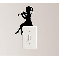 Violin Playing Music Decal Vinyl Sticker Girl Playing Jazz Classical Instrument Child Laptop