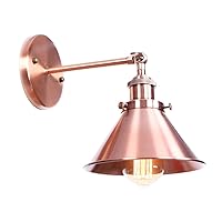 Nordic Creativity Wall Sconce Adjustable 240 Degree Industrial Vintage Metal Sconce Lighting Shade Wall Light Fixtures for Club Kitchen Island Warehouse Barn Aisle Stylish (Color : Rose Gold)