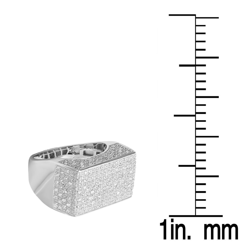 Dazzlingrock Collection 0.77 Carat (ctw) Round Diamond Men's Flashy Hip Hop Iced Ring 3/4 CT, Sterling Silver