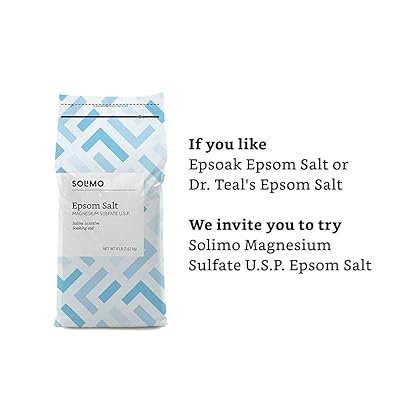 Amazon Brand - Solimo Epsom Salt Soak, Magnesium Sulfate USP, Unscented, 8 Pound, Pack of 3