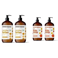 Nourishing Hand and Body Lotion & 3-in-1 Kids Soap, Body Wash, Bubble Bath, Shampoo, 32 Ounce (Pack of 2), Orange Squeeze, Coconut Cleanser with Plant Extracts and Pure Essential Oils