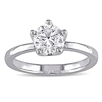 Round Cut 1.00Ct, VVS1 Clarity, Moissanite Diamond, Solid 925 Sterling Silver Ring, Promise Ring, Engagement Ring, Wedding Gift, Party Fancy Jewelry