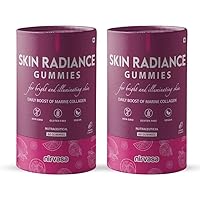 NN Skin Radiance Gummies (Orange Flavour) with Marine Collagen, Hyaluronic Acid & Vitamin C | Skin Collagen Booster for Radiant & Glowing Skin | Sugar-Free for Men & Women - 60 Gummies Set of 2