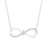DGOLD Sterling Silver Round White Diamond Infinity Pendant for Women (1/6 cttw)