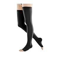 Bauerfeind VenoTrain Micro Thigh High (AG) 18-21 mmHg Compression Stockings offer support and comfort, open toe