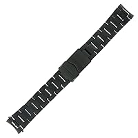 Hadley Roma MB5918BL 22mm Oyster Style Black PVD Metal Watch Band