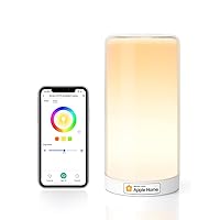 Smart WiFi Table Lamp, Bedside Lamp, Compatible with Apple HomeKit, Siri, Amazon Alexa and SmartThings, Tunable White and Multi-Color, Touch Control, Voice and App Control
