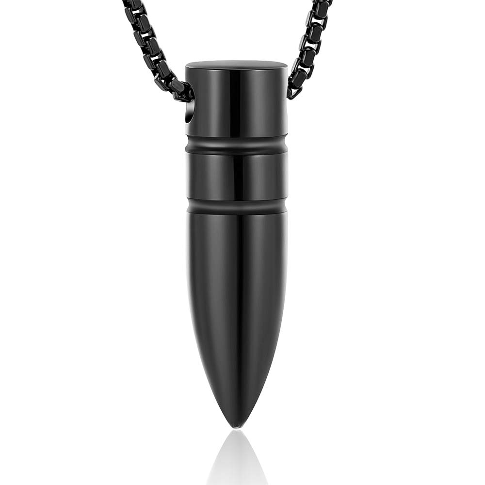 zeqingjw Bullet Urn Necklace for Ashes Memorial Cremation Jewelry Ash Holder Keepsake Jewelry for Pet/Human