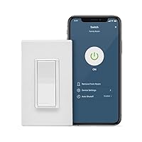 Decora Smart Switch, Wi-Fi 2nd Gen, Neutral Wire Required, Works with Matter, My Leviton, Alexa, Google Assistant, Apple Home/Siri & Wired or Wire-Free 3-Way, D215S-2RW, White