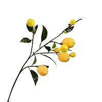 Artificial Lemon Branches,Artificial Fruit Lifelike Yellow Lemon with Artificial Greenery Leaves Branch for Home Wedding Party Decoration Flower Arrangement Art,36.2 Inch