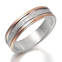 Gemini His or Her Rose Gold Matching Titanium Wedding Ring width 4mm Valentine's Day Gift