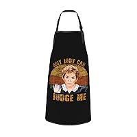 Only Judy Can Judge Me Adjustable Bib Waterdrop Resistant Apron with Pockets Kitchen BBQ Apron